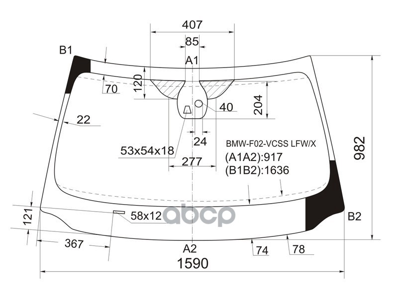 Стекло лобовое (Камера/ Датчик дождя) BMW 7-Series 08-12 XYG арт. BMW-F02-VCSS LFW/X