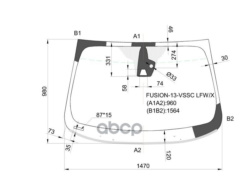 Стекло лобовое (Камера/ Датчик дождя/ Молдинг) Ford Mondeo 14-19 XYG арт. FUSION-13-VSSC LFW/X