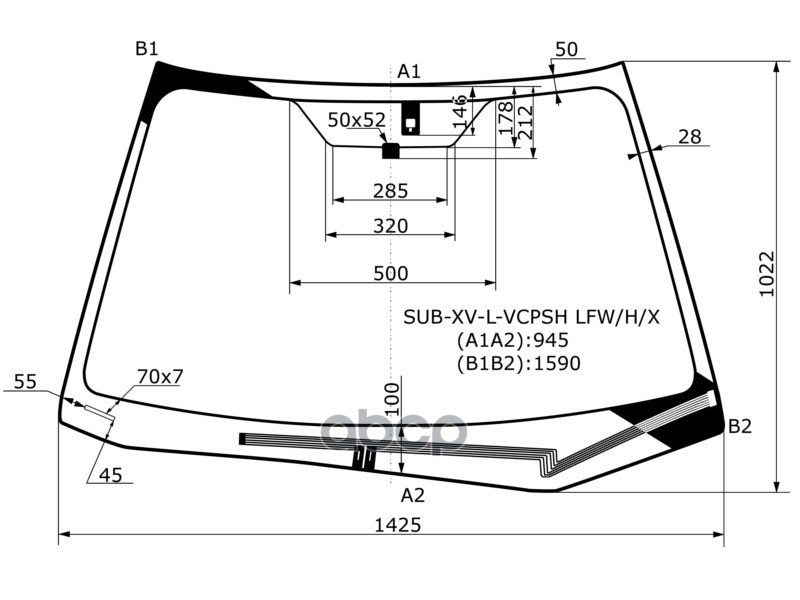 Стекло Лобовое (Обогрев Щеток/ Датчик Дождя) Subaru Impreza 11-16 / Xv 11-17 / Impreza Wrx 14-21 / I XYG арт. SUB-XV-L-VCPSH ...