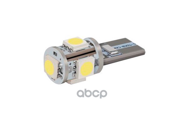 Лампа светодиодная сигнальная Т10 W5W с обманкой W2,1*9,5d 5000K Яркость +50% 12V 1W блистер 2шт Xenite арт. 1009343