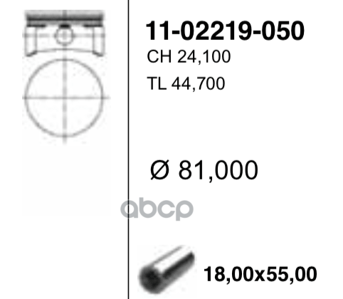 Поршень Двс Без Колец Opel Vectra 1.8 16V X18xe =80.5 1.2X1.2x2 +0.50 98> YENMAK арт. 11-02219-050