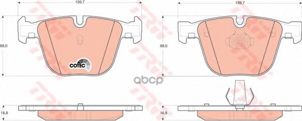 Колодки тормозные задние дисковые BMW E60/E61/E65/E66/E70/E71 ZF Russia арт. gdb1502zfr