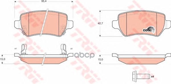 Колодки тормозные дисковые(аналог TRW GDB1515) GDB1515ZFR ZF Russia арт. GDB1515ZFR