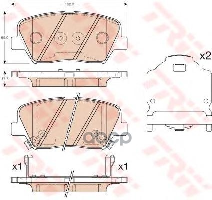 Колодки тормозные передние HYUNDAI I30 (2012>) ELANTRA (2011-2016) ZF Russia арт. gdb3549zfr
