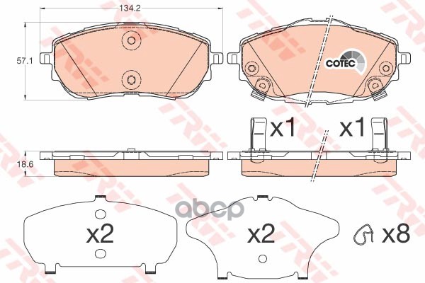 Колодки тормозные передние TOYOTA AURIS 12-/COROLLA 13- ZF Russia арт. gdb3598zfr