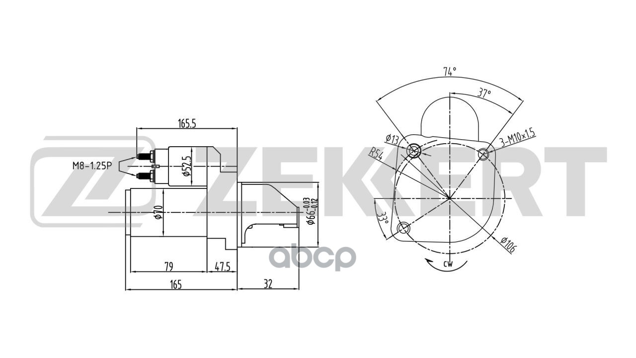 Стартер Renault Logan 04-  Kangoo II 08- Zekkert арт. an-1026