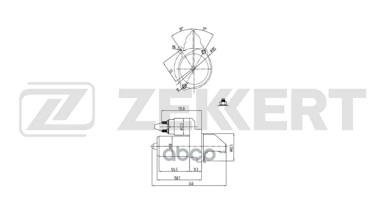 Стартер MB C-Class (S202/203 W202/203) 93-  S-Class (W220) 99-  M-Class (W163) 99-  Sprinter 2-t (B9 Zekkert арт. an-1082
