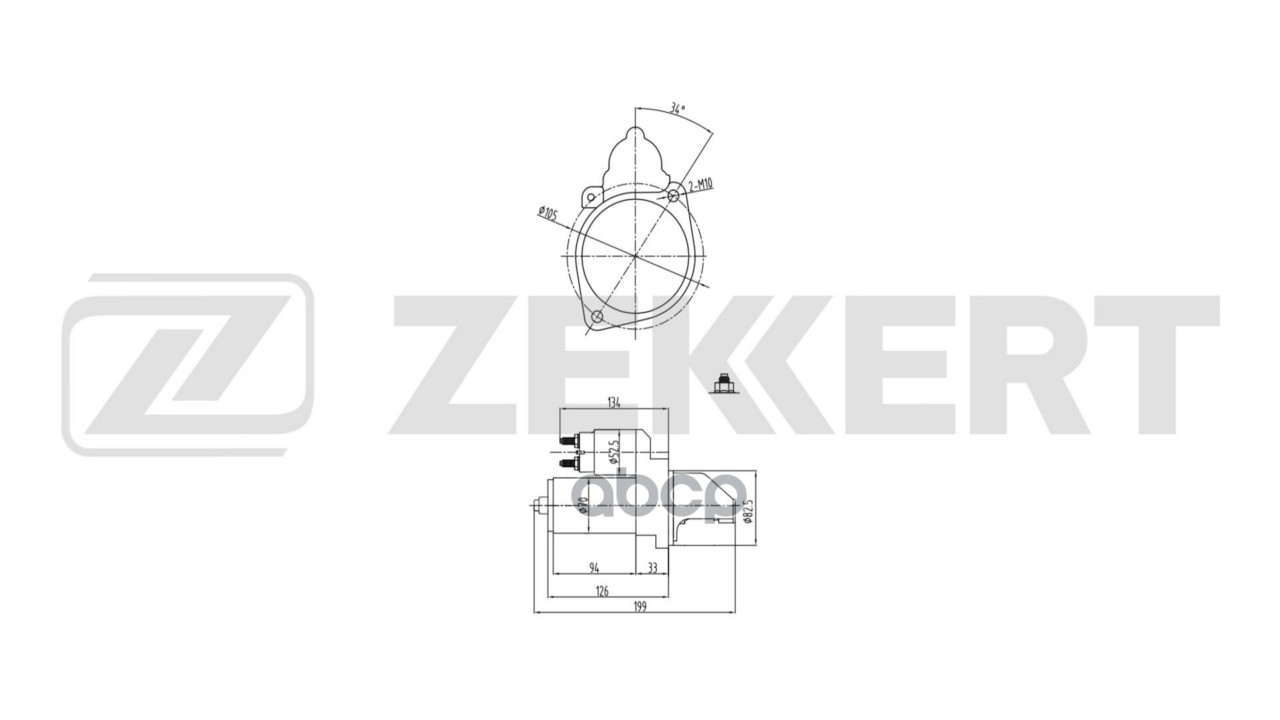 Стартер VW LT 28-35 II  LT 28-46 II 96-  MB C-Class (W202/203 S202/203 CL203) 93-  M-Class (W163) 98 Zekkert арт. an-1089