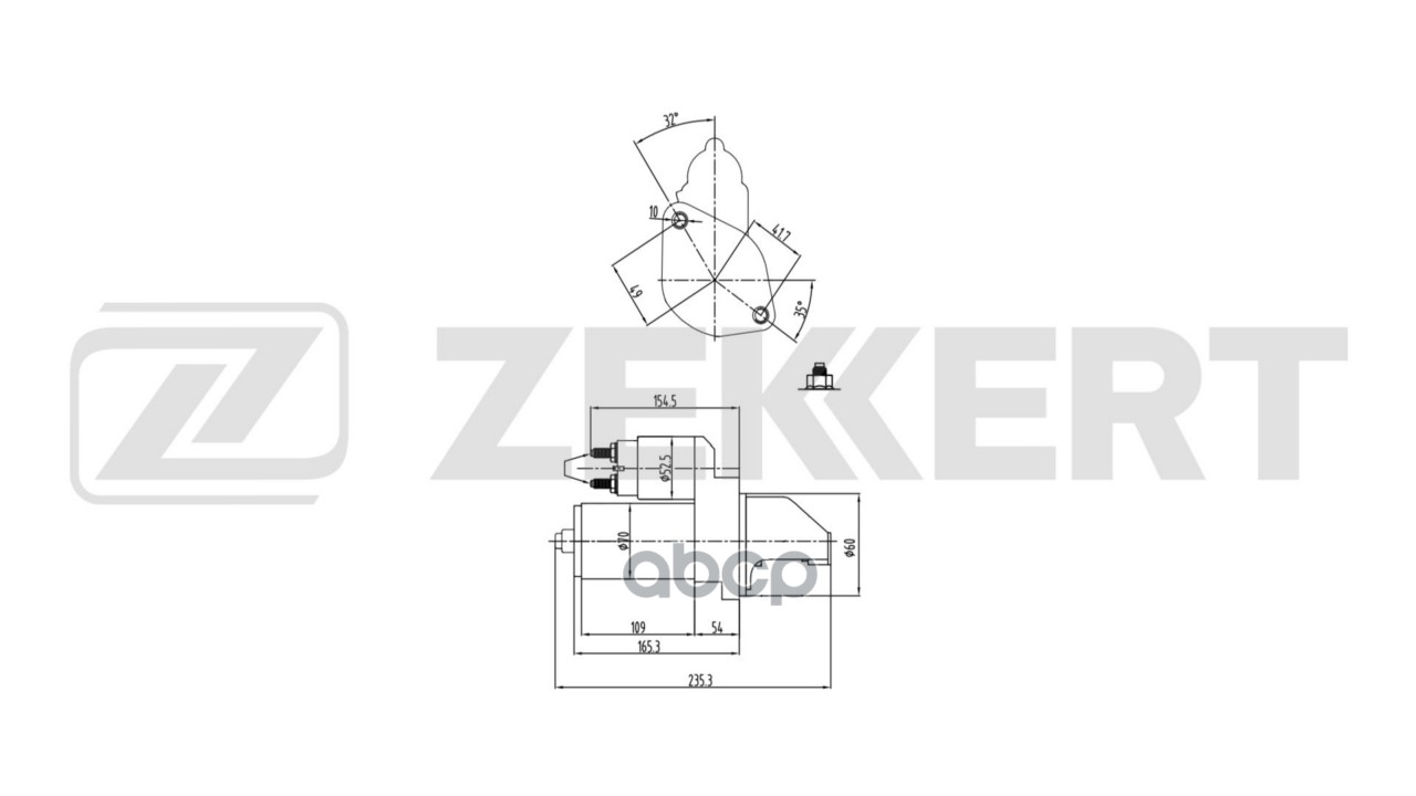 Стартер MB C-Class (W204 S204 CL203) 07-  S-Class (C216  W221) 05-  M-Class (W164) 05- Zekkert арт. an-1091