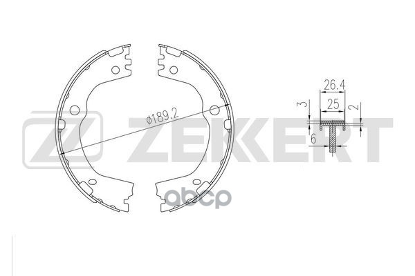 Колодки торм. бараб. задн.  стоян. торм. Kia Sorento II 10-  Sportage IV 15-  Hyundai Santa Fe II 10 Zekkert арт. bk-4012