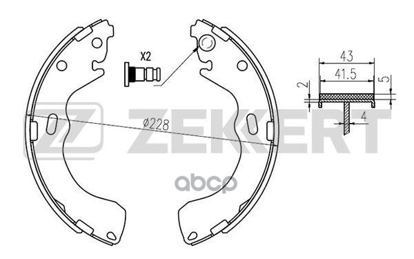 Колодки торм. бараб. задн. Ford Maverick III 01-  Mazda 626 V 97-  Premacy 99-  Tribute 00- Zekkert арт. bk-4025