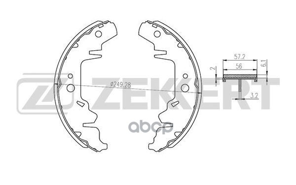 Колодки торм. бараб. задн. Chrysler Voyager III-V 95-  Dodge Caravan III-IV 95-  Kia Carnival I-II 9 Zekkert арт. bk-4039