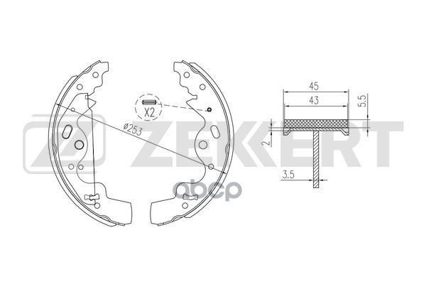 Колодки торм. бараб. задн. Land Rover Freelander 98- Zekkert арт. bk-4062