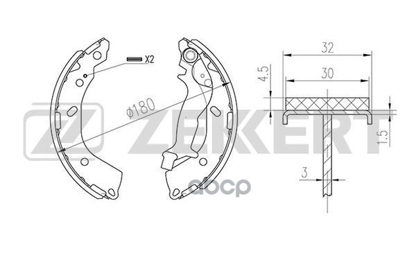 Колодки торм. бараб. задн. Hyundai Getz 02- Zekkert арт. bk-4078