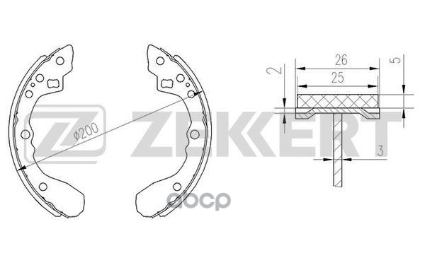 Колодки торм. бараб. задн. Kia Rio 00- Zekkert арт. bk-4128