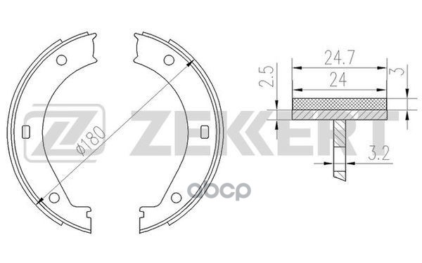 Колодки торм. бараб. задн.  стоян. торм. BMW 3 (E36) 92-  5 (E28 E34) 81-  6 (E24) 78-  Z3 (E36) 98- Zekkert арт. bk-4135