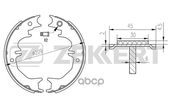 Колодки торм. бараб. задн.  стоян. торм. Toyota 4Runner (N210 N280) 02-  LC Prado (J120 J150)  Lexus Zekkert арт. bk-4183
