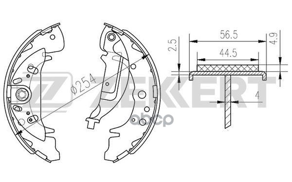 Колодки торм. бараб. задн. Hyundai Santa Fe 01- Zekkert арт. bk-4187