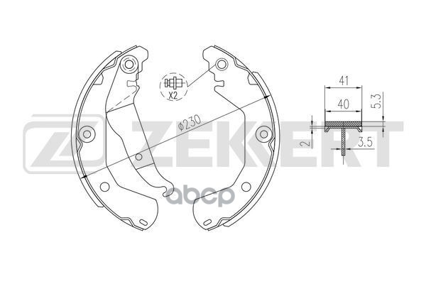 Колодки торм. бараб. задн. Chevrolet Aveo (T300) 11- (диск 15) Zekkert арт. bk-4208
