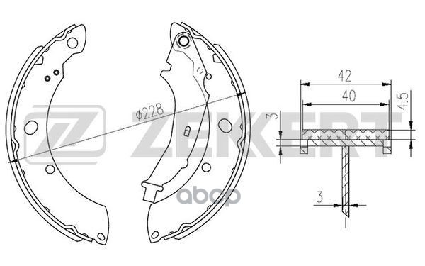 Колодки торм. бараб. зад VW Polo V 10- Zekkert арт. bk4266