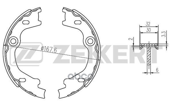 Колодки торм. бараб. задн.  стоян. торм. Kia Carens III 06- Zekkert арт. bk-4268