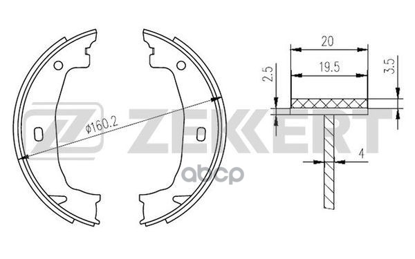 Колодки торм. бараб. задн.  стоян. торм. BMW 1 (E81 E82 E87 E88) 04-  2 (F22 F23 F87) 12-  3 (E46 E9 Zekkert арт. bk-4274
