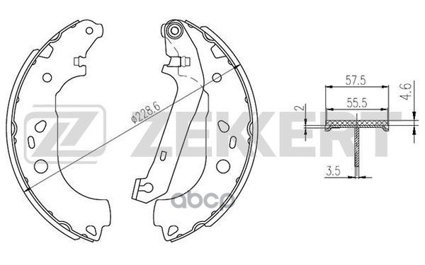 Колодки торм. бараб. задн. Ford Tourneo Connect 02-  Transit Connect 02- Zekkert арт. bk-4279