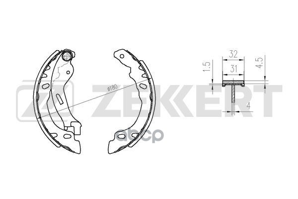Колодки торм. бараб. задн. Fiat 500 (312) 07-  Panda (169) 03-  Ford Ka 09- Zekkert арт. bk-4301