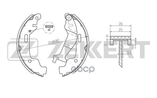 Колодки торм. бараб. задн. Opel Agila A 00- Zekkert арт. bk-4316