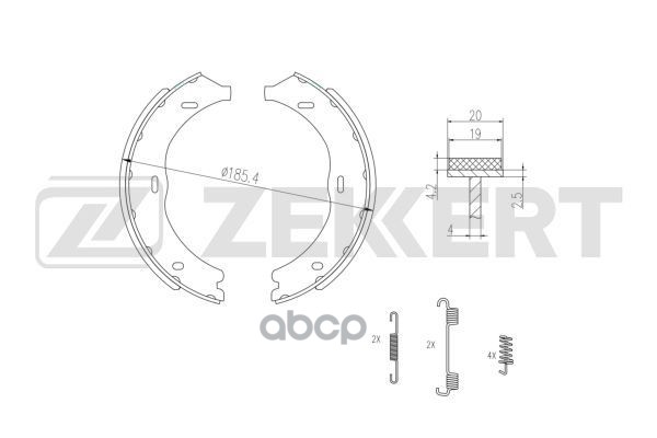 Колодки торм. бараб. задн.  стоян. торм.  с уст. компл. MB V-Class (W447) 14-  Viano (W639) 03-  Vit Zekkert арт. bk-4323