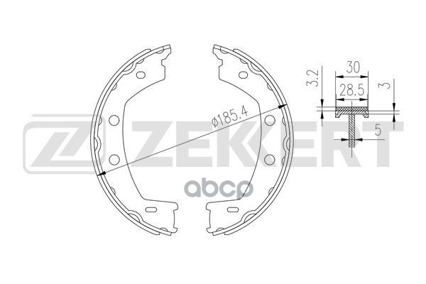 Колодки торм. бараб. задн.  стоян. торм. Land Rover Freelander II 06- Zekkert арт. bk-4327