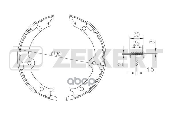 Колодки торм. бараб. задн.  стоян. торм. Lexus GS (S190) 05-  IS (XE20 XE30) 09-  LS (XF30) 00-  Toy Zekkert арт. bk-4347