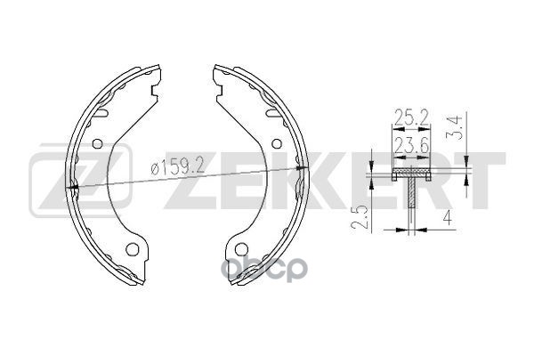 Колодки торм. бараб. задн.  стоян. торм. Volvo 164 72-  240 74-  260 74-  740 83-  760 82-  780 86- Zekkert арт. bk-4369