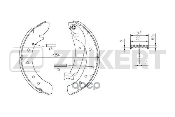 Колодки торм. бараб. задн. Citroen Jumper (230_ 244) 94-  Jumpy 07-  Fiat Ducato (230_) 94-  Peugeot Zekkert арт. bk-4375