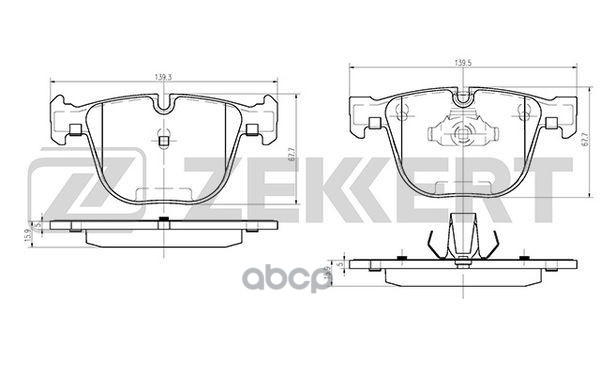 Колодки торм. диск. задн. BMW 1 (E82) 11-  3 (E90 E92 E93) 07-  5 (E60  E61) 02-  6 (E63 E64) 03-  7 Zekkert арт. bs-1021