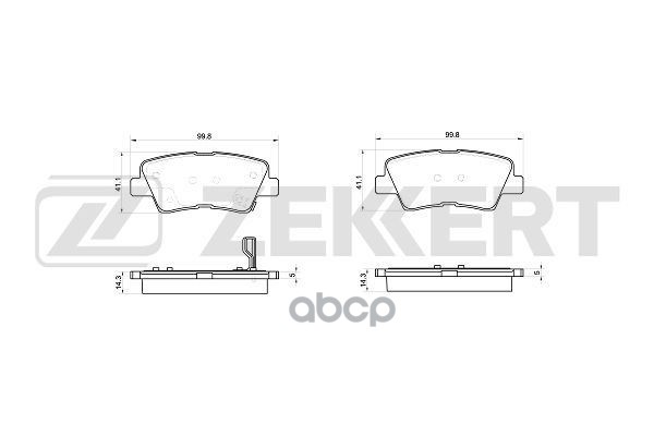 Колодки торм. диск. задн. Geely Atlas 16-  Hyundai Creta II 21-  Solaris I II 10-  Kia Rio III  IV 1 Zekkert арт. bs-1048