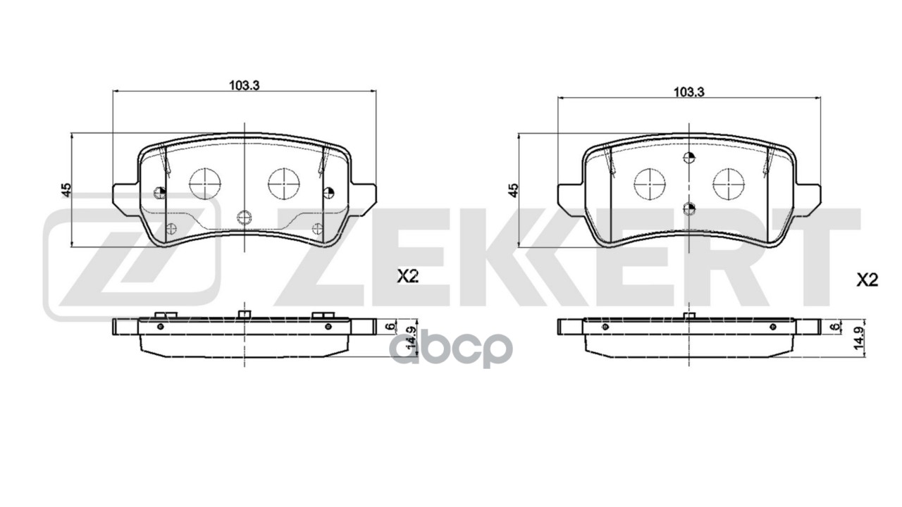 Колодки торм. диск. задн. Geely Emgrand 7 (SS11) 21- Zekkert арт. bs-1068