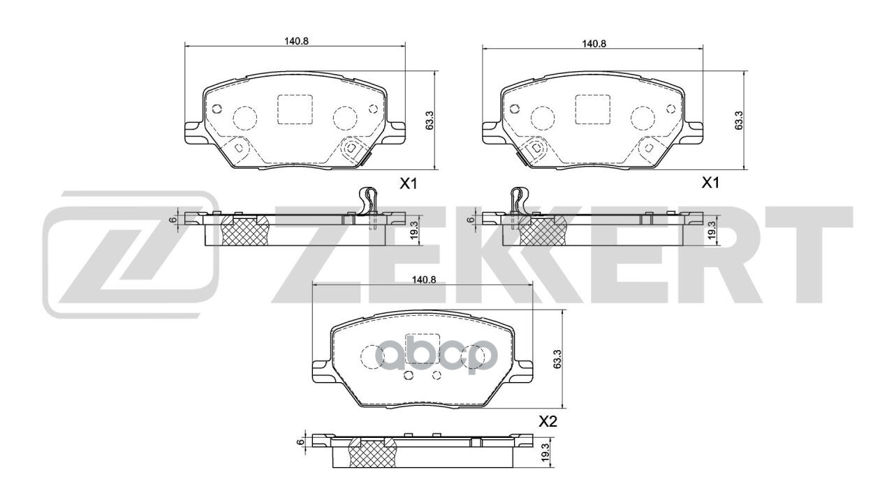 Колодки торм. диск. передн. Jeep Compass II 16-  Renegade 14-  Fiat 500X (334_) 14- Zekkert арт. bs-1069