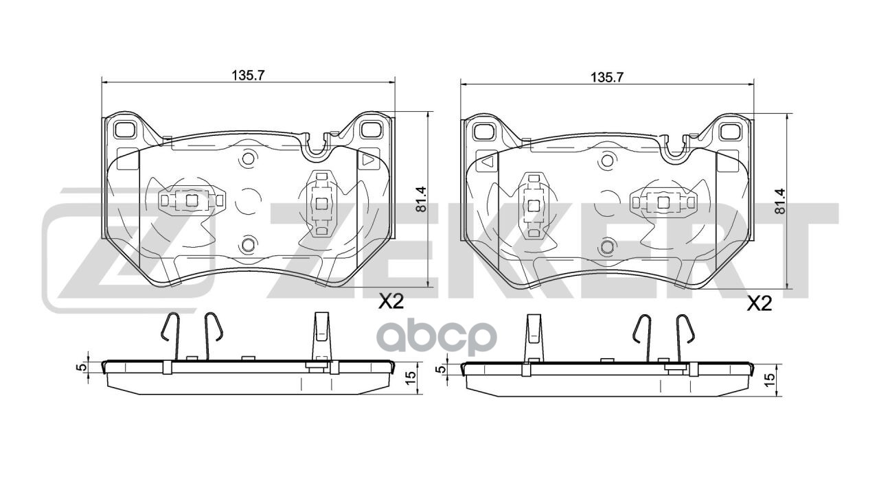 Колодки торм. диск. передн. Audi Q5 I  II 16- Zekkert арт. bs-1072