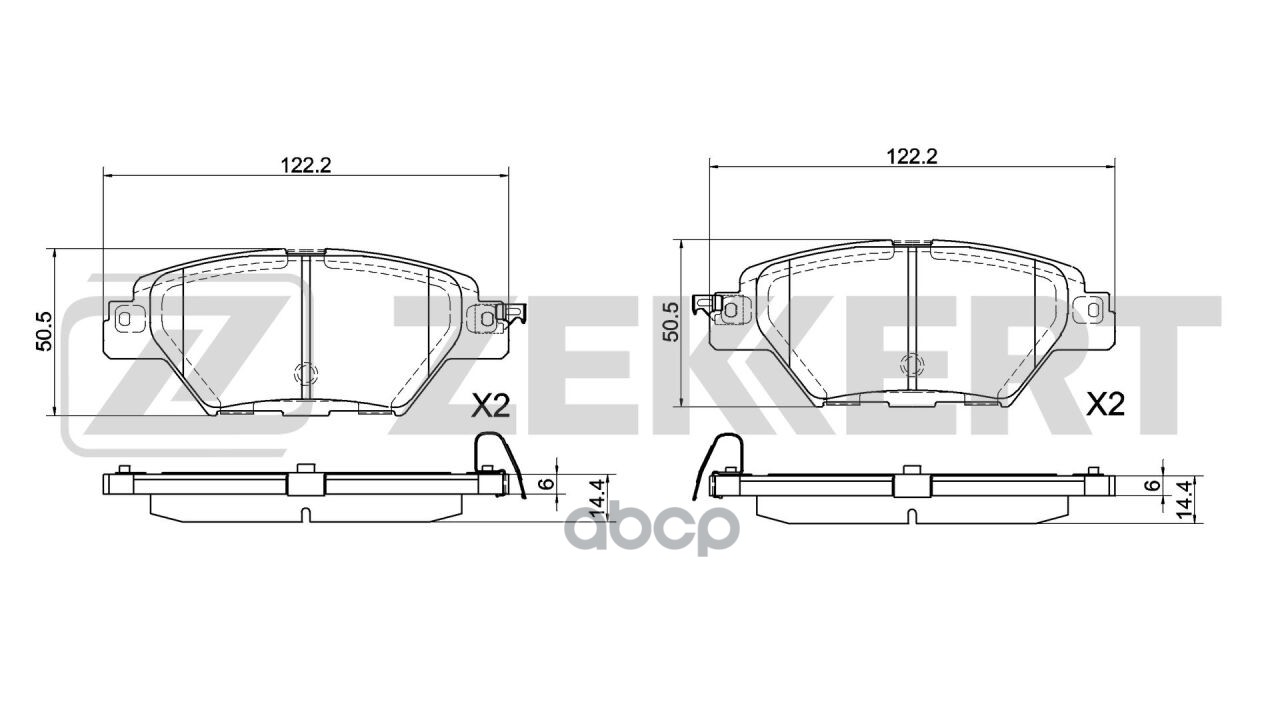 Колодки торм. диск. задн. Mazda CX-9 II 17- Zekkert арт. bs-1085