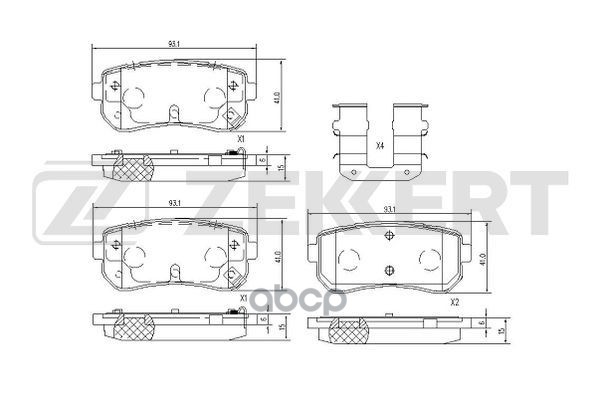 Колодки торм. диск. задн. Kia Optima IV 15-  Picanto II 11-  Seltos 19-  Soul II 14-  Hyundai Creta Zekkert арт. bs-1099