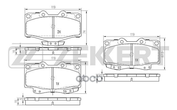 Колодки торм. диск. перед. Toyota LC (J40 J50 J70 J80) 80-  4Runner (N50 N60 N180) 87-  Great Wall S Zekkert арт. bs-1103