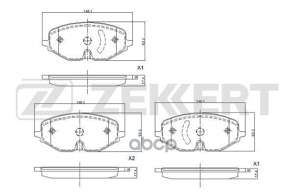 Колодки торм. диск. передн. VW Golf VIII 19-  Skoda Octavia (NX_) 19- Zekkert арт. bs-1119