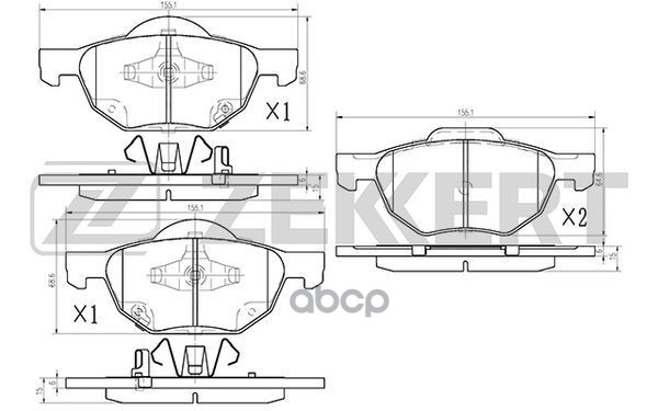 Колодки торм. диск. передн. Honda Accord VII 03- Zekkert арт. bs-1125