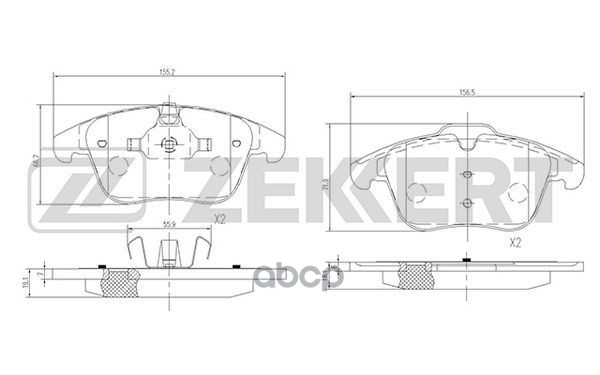 Колодки торм. диск. передн. Citroen C5 I  II 01-  Ford Mondeo IV 07-  Peugeot 508 10-  Volvo S60 II Zekkert арт. bs-1128