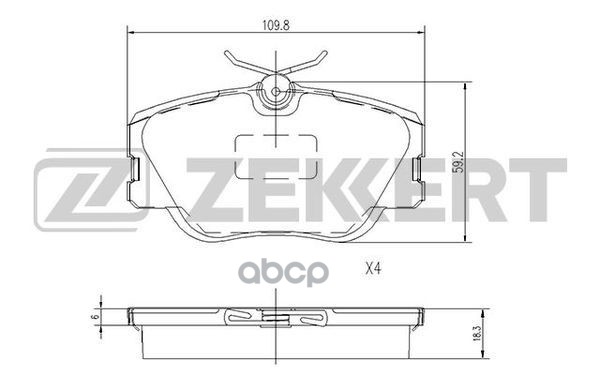 Колодки тормозные передние MB 190 (W201) 84-  Coupe (C124) 87-  E-Class (124) 85-  S-Class (W126) 8 Zekkert арт. bs1148