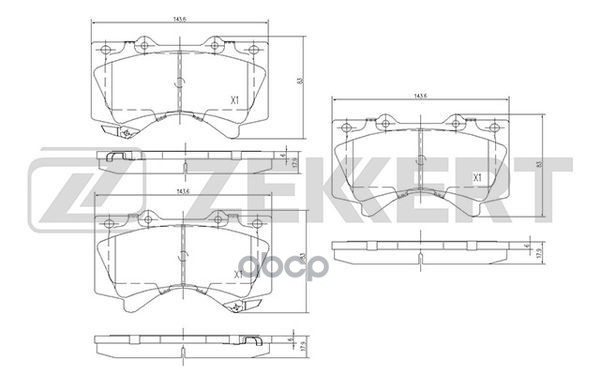 Колодки торм. диск. передн. Toyota LC 200 07-  Sequoia (K450  K600) 00-  Tundra (K50) 07- Zekkert арт. bs-1149