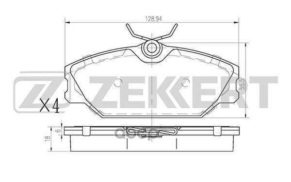 Колодки торм. диск. передн. Renault Clio II 00-  Laguna 99-  Megane 96-  Megane Scenic 97-  Safrane Zekkert арт. bs-1159