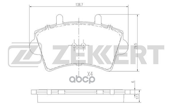 Колодки торм. диск. передн. Nissan Interstar (X70) 02-  Opel Movano 98-  Renault Master II 98- Zekkert арт. bs-1161