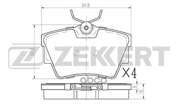 Колодки торм. диск. задн. Nissan Primastar (X83) 02-  Opel Vivaro A B 01-  Renault Trafic II-III 01- Zekkert арт. bs-1162